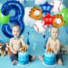 Baseball Balloons 3rd Birthday Decorations for Boys, Baseball Party Decorations Baseball Sports Theme Party Supplies, 40 inch Foil Number Balloons Number 3 Balloon Blue Red White Sports Balloon Kits