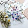 Sutaozhi 4th of July Press on Nails Short Square French Tip Fake Nails with Glitter Stars Rhinestones Fireworks Design Acrylic Glue on Nails Patriotic False Nails for Independence Day Nails Kit 24Pcs