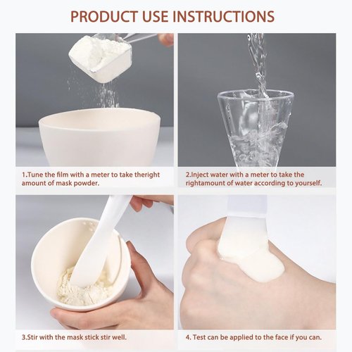 Rowcay DIY Mask Mixing Bowl Set, Silicone Mask Mixing Toolkit, contains 5 pieces of mask bowls, mask brushes, bowl stick spatula, mask applicator, measuring cup. Great beauty tools for home salon.