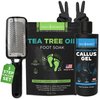 Foot Callus Remover Gel Set - Professional Callus Remover for Feet Gel - Calloused Feet Remover Gel - Pedicure Kit & Foot Spa Tools - Feet Callus Remover - 8oz w/ 16oz Tea Tree Oil Foot Soak - USA