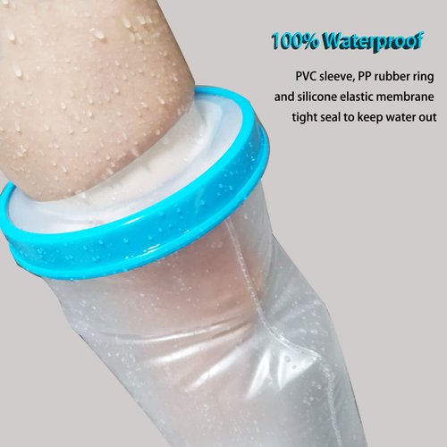 Tideshake - 100% Waterproof Leg Cast Cover for Showering, Reusable Adult Short Leg Cast Protector, Cast Covers for Shower Leg, Cast Bag for Shower, Cast Cover for Showering Foot