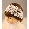 Bethynas Baby Girls Soft Lace Headband Embroidery Flower Cotton Toddler Hairband Baptism Infant Elastic Headband Birthday Party Hair Accessory for Newborn Baby (C)