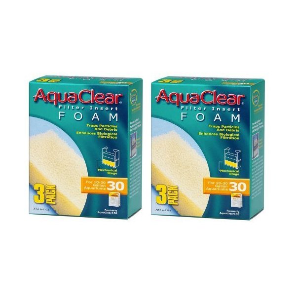 Aquaclear Foam Inserts, 3-Pack (6-Pack, 30-Gallon)