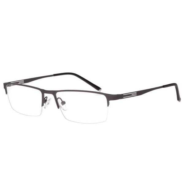 Jcerki Gray Half Frame Business Bifocals Reading Glasses 1.50 Men Women Fashion Light Bifocals Reading Eyeglasses