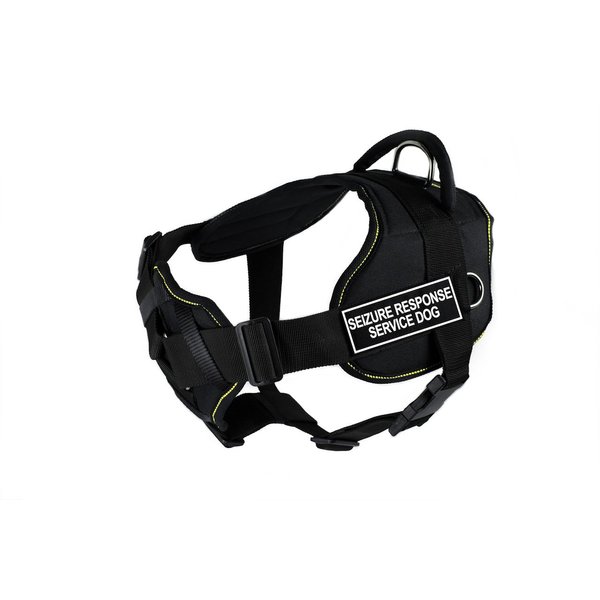 Dean & Tyler D&T FUN-CH SZRSD YT-M Fun Dog Harness with Padded Chest Piece, Seizure Response Service Dog, Medium, Fits Girth 71cm to 86cm, Black with Yellow Trim