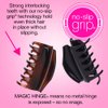 Scunci by Conair No-Slip Grip All Day Hold, Magic Hinge, Claw Hair Clip, Brown and Black, Packaging May Vary (Pack of 2)