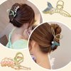 COSDAD 3PCS Cute Hair Claw Clips - Non-Slip Metal Flower Clips for Women with Thick Hair - Strong Hold Hair Accessories for Girls - Sunflower, Bell orchid, Fishtail Flower Designs