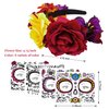 Rose Flower Halloween Headband & Day of the Dead Face Tattoos, Temporary Tattoo Stickers and Mexican Floral Headpiece for Halloween Costumes Party Supplies Cosplay Festival , Day Of the Dead headband