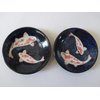 2 PCS. Japanese 3.5"D Soy Sauce Dishes NISHIKI KOI Fish Ceramic /Make Japan