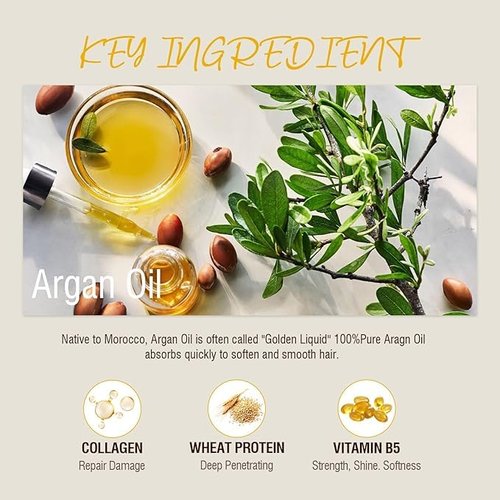 Generic Koosmalla Moroccan Argan Oil Hair Mask, 10 fl oz, Yellow/black