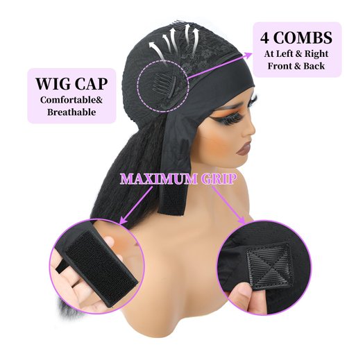 Jreitsere Headband Wig Kinky Straight 18 Inch Kinky Straight Headband Wig Human Hair Glueless Human Hair Wigs Machine Made No Lace Kinky Straight Headband Wig Natural color