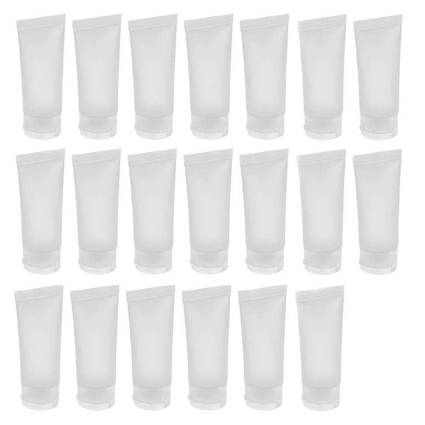 UPSTORE 20PCS Emply Plastic Cosmetic Soft Tube Vial Bottles with Flip Cover Makeup Travel Sample Packing Storage Holder Container for Toothpaste Shampoo Facial Cleanser Body Lotion (20ml/0.7oz)