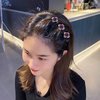 Sparkling Crystal Stone Braided Hair Clips, Satin Fabric Hair Bands, Four-Leaf Clover Chopped Hairpin Duckbill Clip Braided Hair Clip with 3 Small Clips Multi Clip Hair Barrette 4Pack (Four leaf hair clip)