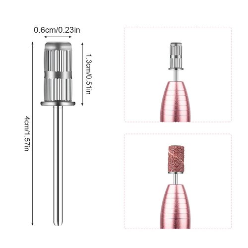 Rolybag 10 Pieces nail drill heads nail drill bits sanding band shaft 3/32 inch nail drill bits mandrels for electric file nail sanders manicure pedicures home salon & spa