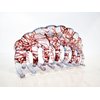 Clear transparent blue and red painted hair claw clip (Primary color: Blue)