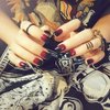 SIUSIO 24Pcs Fake Nails Black Red Full Cover Short Gradient Jewelry Top Coat Maple Leaf False Nail Covered Gel Nail Art Tips Sets for Women and Girls