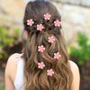 YISSION 20Pcs Small Pink Flower Hair Clips for Girls Women Cute Flower Hair Pins Artificial Flower Clips for Hair Floral Hair Barrettes Wedding Bridal Hair Accessories for Girls Women