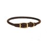 Tory Rolled Leather Dog Collar 20in Blk/Gry