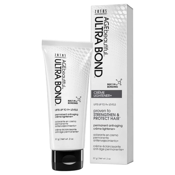 AGE beautiful Permanent Crème Hair Lightener with Ultra Bond Building | Strengthens, Protects & Nourishes | Lifts up to 9+ Levels | For Highlights & Lightening | 2 Oz