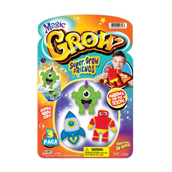 JA-RU Magic Grow Toy Friends (1 Set of 3 Toys Boys Styles) Unicorn, Mermaid & Fish Theme Toys. Bulk Expanding Bath & Water Toys for Kids. Magic Growing Party Toys & Goodie Bag Boys-316-1-s