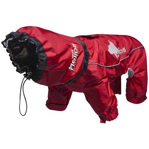 DOGHELIOS 'Weather-King' Windproof Waterproof and Insulated Adjustable Full Bodied Pet Dog Jacket Coat w/ Heat Retention Technology, Small, Red