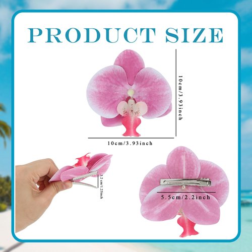 AMCAMI 8 PCS Orchid Flower Hair Clips for Hair Orchid Hair Clips Hawaiian Flower Hair Clips Flower Hair Clips for Women Flower Clips for Hair Flower Hair Accessories Orchids Artificial Flowers