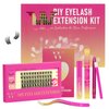 DIY Lash Extension Kit Cluster Lashes Kit with 72 Pcs D Curl Cluster Lashes Wispy Eyelash Bond and Seal Lashes Remover and Eyelash Applicator for Beginner DIY at Home by W(Lover 03 Kit-D-10-16MM)