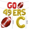 Go 49ers Foil Balloons Banner Football 2025 Party Decorations, Football Theme Go Niners Balloons Banner Touch Down Balloons Sport Game Day Party Decorations