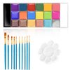 JACHOYI Face Body Paint Kit Professional 20 Colors Face Painting Kit Cosplay Makeup Palette Halloween Clown Makeup Kit Body Paint Arts Party Fancy Make Up with 10 Pink Face Paint Brushes