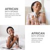3 Pieces African Bath Sponge African Net Long Net Bath Sponge Exfoliating Shower Body Scrubber Back Scrubber Skin Smoother,Great for Daily Use (Brown、Blue、Green)