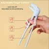 Training Chopsticks for Kids, Jawbush 3 Pairs Reusable Kids Chopsticks, Cute with Dinosaur Head, Non-slippery Indented Tips and Adjustable Finger Loops, Easy to Use and Clean, Dishwasher Safe
