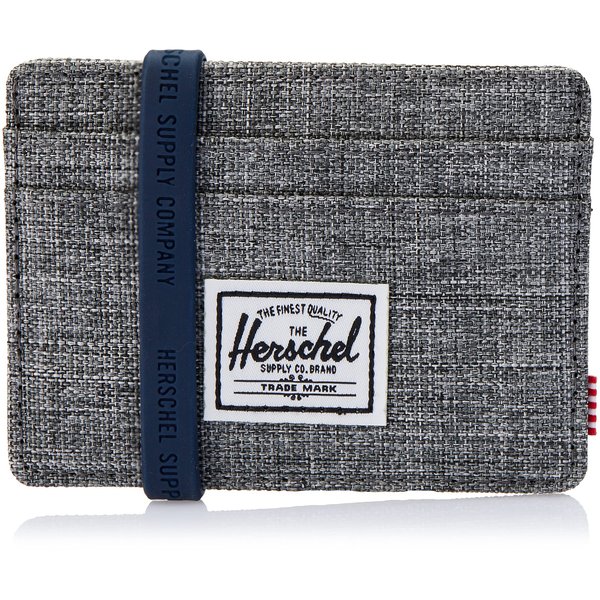 Herschel mens Charlie Rfid Card Case Wallet, Raven Crosshatch, One Size US
