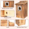 Bird Houses for Outside with Metal Predator Guard for Bluebird Wren Swallow Finch, Carbonized Wooden Nesting Boxes for Outdoor, Sturdy Bird House,Easy to Clean