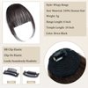 Clip in Bangs 100% Human Hair Bangs Brown Black Fake Bangs Clip on Bangs for Women Girls Faux Bangs Clip in Hair Extensions With Hair Roller for Daily Wear
