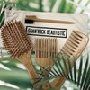 SHAN'ROCK BEAUTISTIC 4pc Eco-Friendly Bamboo Wide-Tooth Comb,Paddle Detangling Brush, Pick and Edge Brush Set for Thick, Curly, Straight, Wavy, Dry and Fine Hair