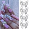3D Butterfly Nail Charms for Acrylic Nails 10 PCS Metal Butterfly Nail Art Charms with Diamonds Gold Silver Butterflies Nail Charms Rhinestones Decoration DIY Alloy Jewelry Accessories