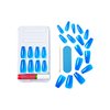 GoldFinger False Nails Kit, Jelly Color Ready to Wear Blue Fake Nails, Manicure Stick and Glue Included, Long Length, Coffin Shape, Long-Lasting Hottest Trend Glue on Nails