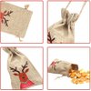 STEFORD Christmas Burlap Drawstring Gift Bags,24 PCS Christmas Jute Linen Burlap Gift Treat Candy Bags for Xmas Party Favors Supplies