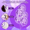 16th Birthday Balloons 24Pcs Purple Happy 16th Birthday Latex Balloons Confetti Balloons Purple Sweet 16th Birthday Party Decorations for Girls 16th Birthday Anniversary Party Supplies Decor 12 inches