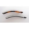 Generic Extra slim black or brown sparkly banana hair clip with crystals for fine thin (Primary color: Brown)