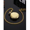 Vintage Pocket Watch Gold Steel Men Watch with Chain for Fathers Day Gift