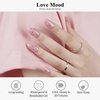 Drizzle Semi Cured Gel Nail Strips, Real Nail Polish Art Stickers (UV/LED Light Required),Glossy,Glitter, Solid Color, Full Nail Wraps Long Lasting Waterproof, Nail Strips Decal for Women (Love Mood)