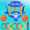 H-Style Inflatable Pool Basketball Hoop & Ring Toss Game, 2-in-1 Pool Floats Toys Games Set,Fun Summer Water Games Pool Toys for Toddler Kids,Teens,Adults and Family