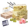 HARMONIFY All Natural Set of Soap Bars (Rose, Lavender, Olive Oil) with Wooden Soap Dish, Assortment of Natural Hand-Made Soaps, Skin Revitalizing and Moisturizing, Healthy, Made in Europe