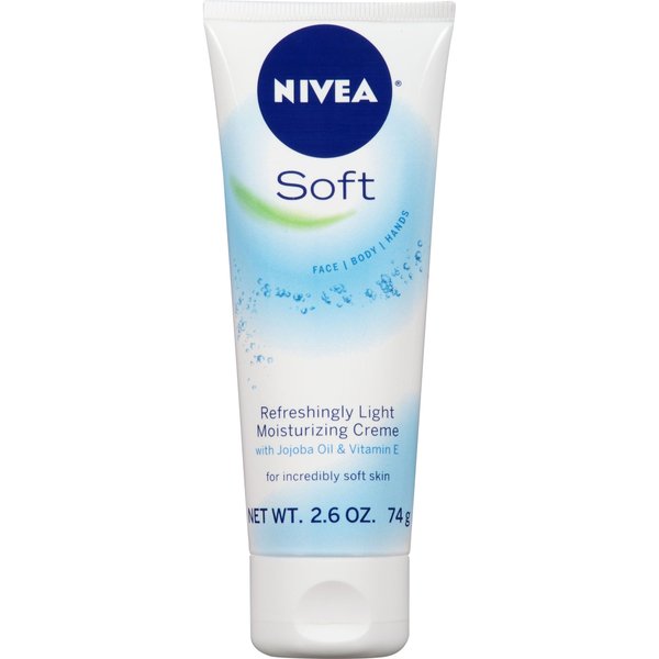NIVEA Soft Moisturizing Crème - All-In-One Cream For Body, Face and Hands - Travel Size - 2.6 oz. Tube