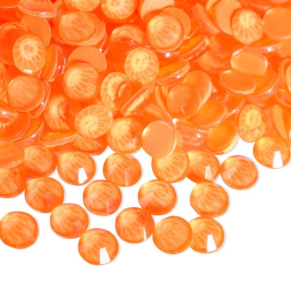 BLINGINBOX Flatback Rhinestones Round Gems, 1440pcs Neon Gems Non Hotfix Crystal Rhinestones,New Orange Neon,SS20.
