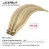 Lacer Hair Hair Extensions Clip In Human Hair Thick Straight Hair Light Brown Highlights Platinum Blonde Color Clip On Real Hair Extensions Remy Hair 120 Gram 7pcs 16 Inch