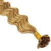 New 25 Strands Deep Wave Curly Pre Bonded U Nail Tip Fusion Remy Human Hair Extensions 22" Inches (#16 Honey Blonde)
