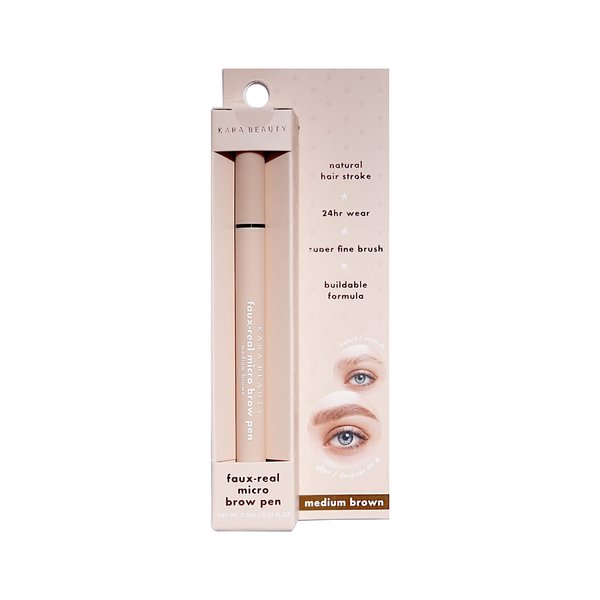 KARA BEAUTY FAUX-REAL MICRO Brow Pen - VEGAN (MEDIUM BROWN)