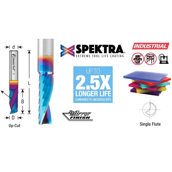 Amana Tool - 51411-K Solid Carbide CNC Spektra Extreme Tool Life Coated Spiral 'O' Flute
